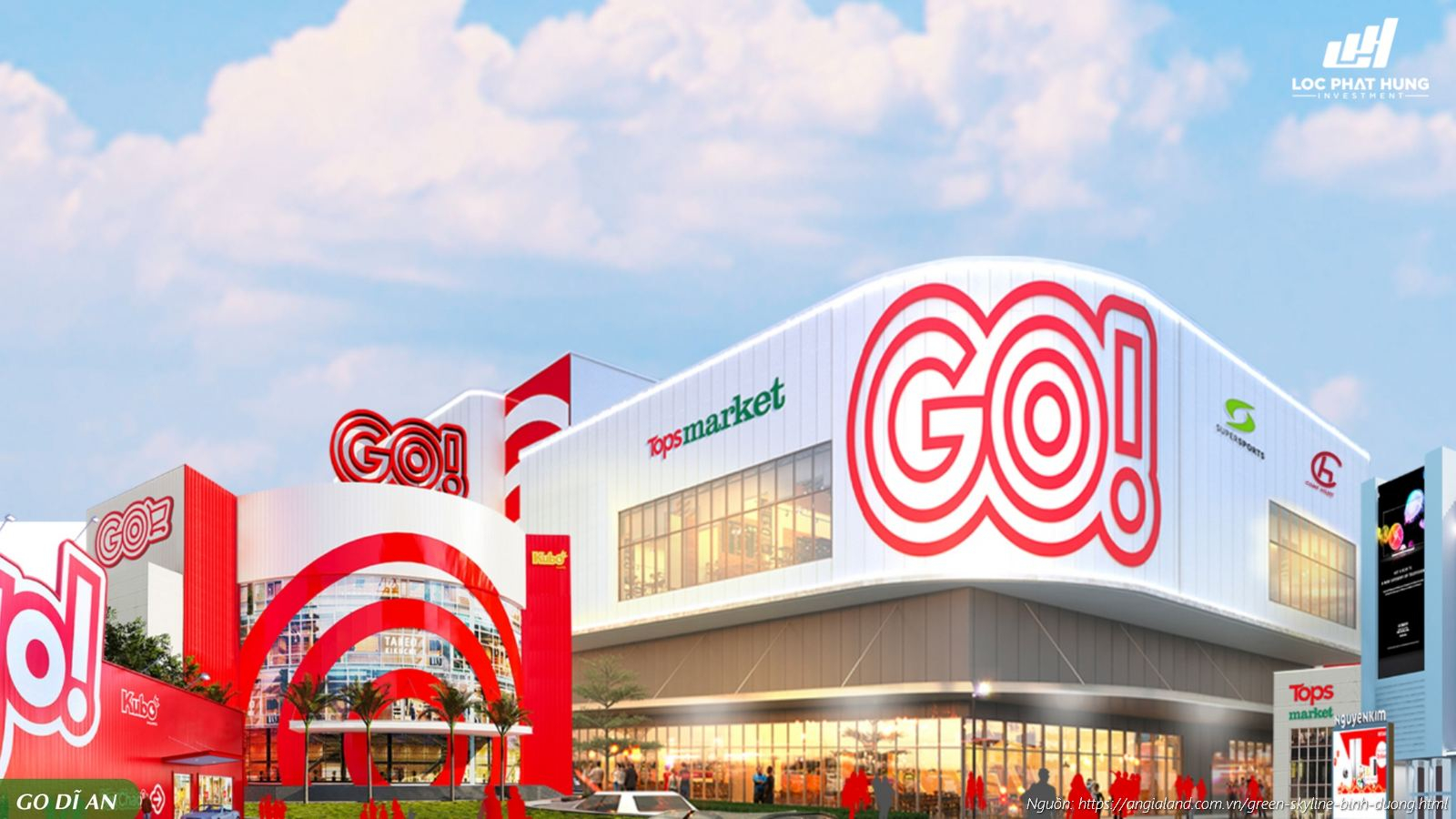 Trung tâm thương mại GO! Dĩ An (Big C cũ) nằm đối diện trực tiếp dự án Green Skyline - Thiên đường mua sắm giải trí