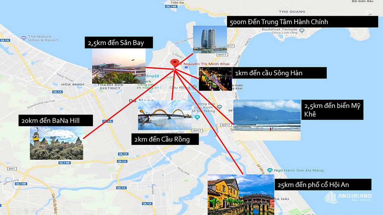 Vị trí địa chỉ dự án căn hộ chung cư Center Point Đà Nẵng Đà Nẵng Đường Nguyễn Thị Minh Khai chủ đầu tư Thành Đạt