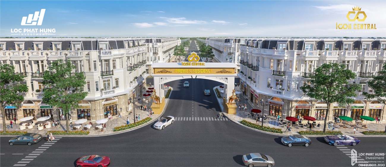 Phối cảnh dự án đất nền nhà phố Icon Central Dĩ An Bình Dương chủ đầu tư Phú Hồng Thịnh