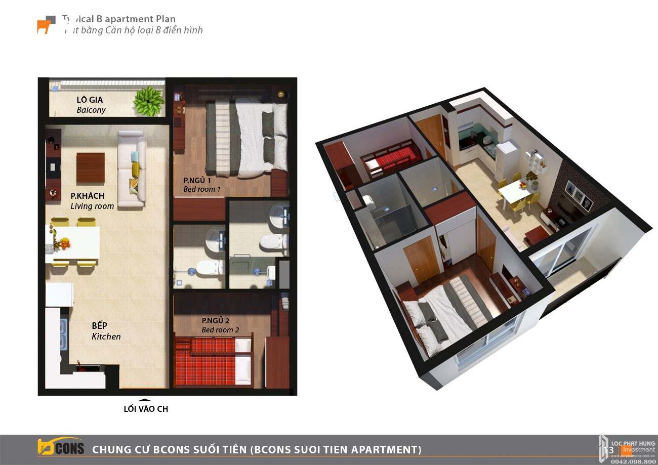 Thiết kế dự án căn hộ chung cư Bcons Suối Tiên Dĩ An Đường Tân Lập chủ đầu tư Bcons  