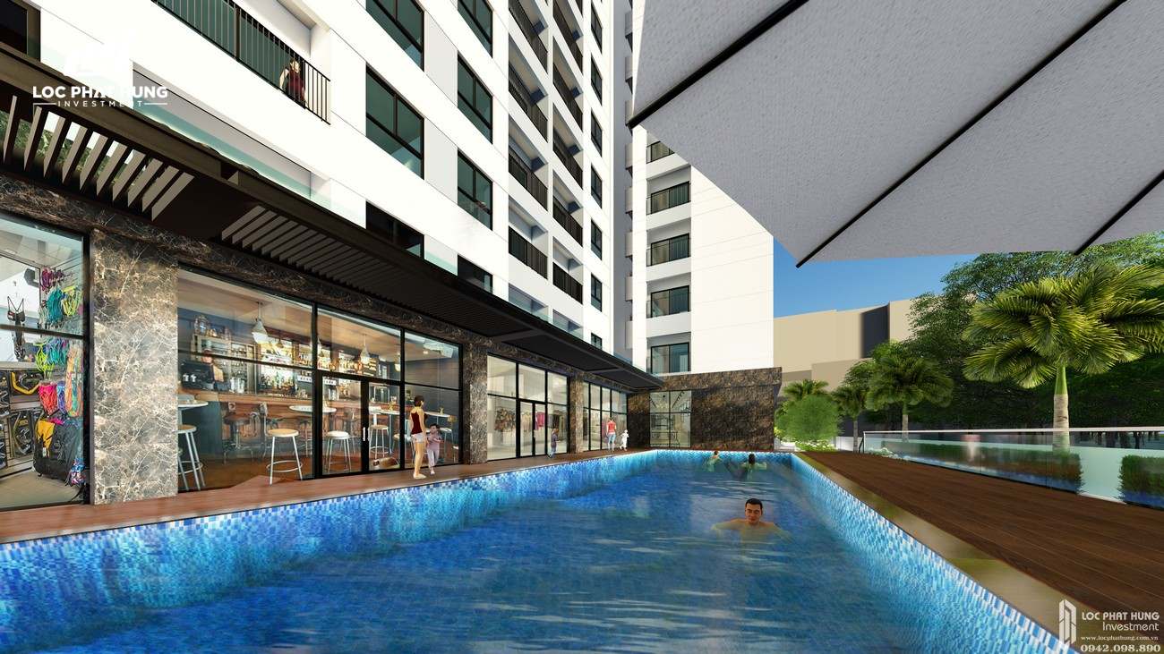 Hồ Bơi dự án căn hộ chung cư Bcons Suối Tiên Dĩ An Đường Tân Lập chủ đầu tư Bcons