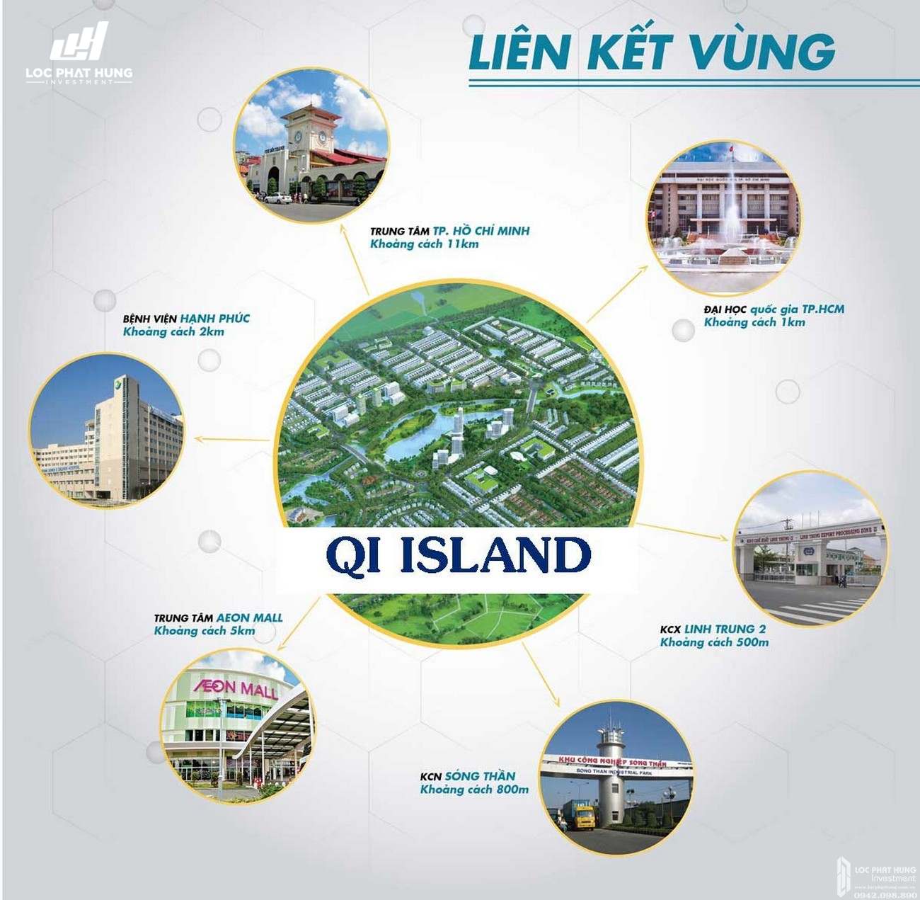 Vị trí dự án đất nền nhà phố biệt thự Qi Island Bình Dương Đường Ngô Chí Quốc chủ đầu tư Hoa Lâm