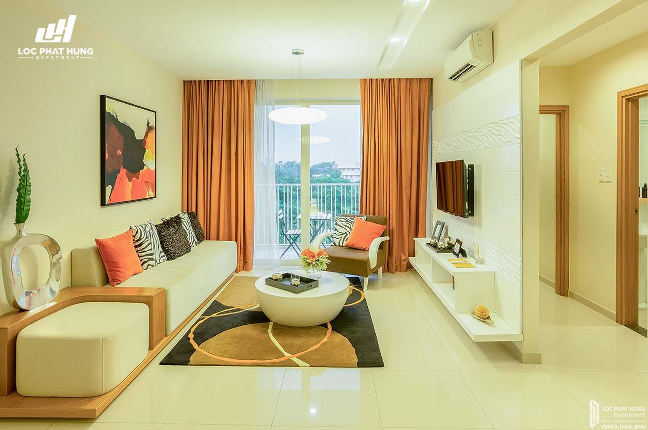 Phòng khách dự án căn hộ chung cư Canary Heights Thuận An Đường QL 13 chủ đầu tư GuocoLand
