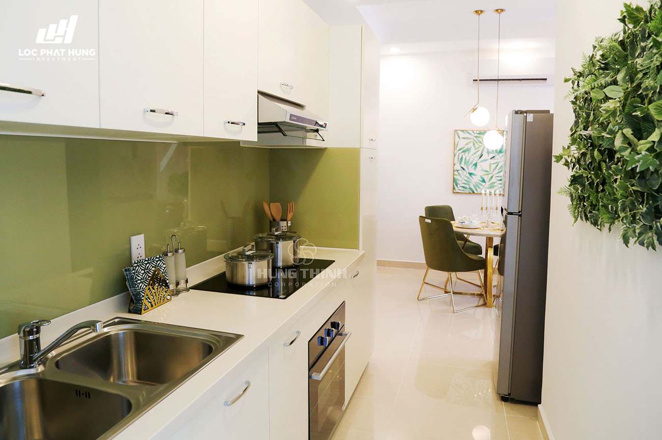 Thiết kế bếp - Nhà mẫu dự án căn hộ chung cư New Galaxy Dĩ An Bình Dương Đường Đường Thống Nhất chủ đầu tư Hưng Thịnh