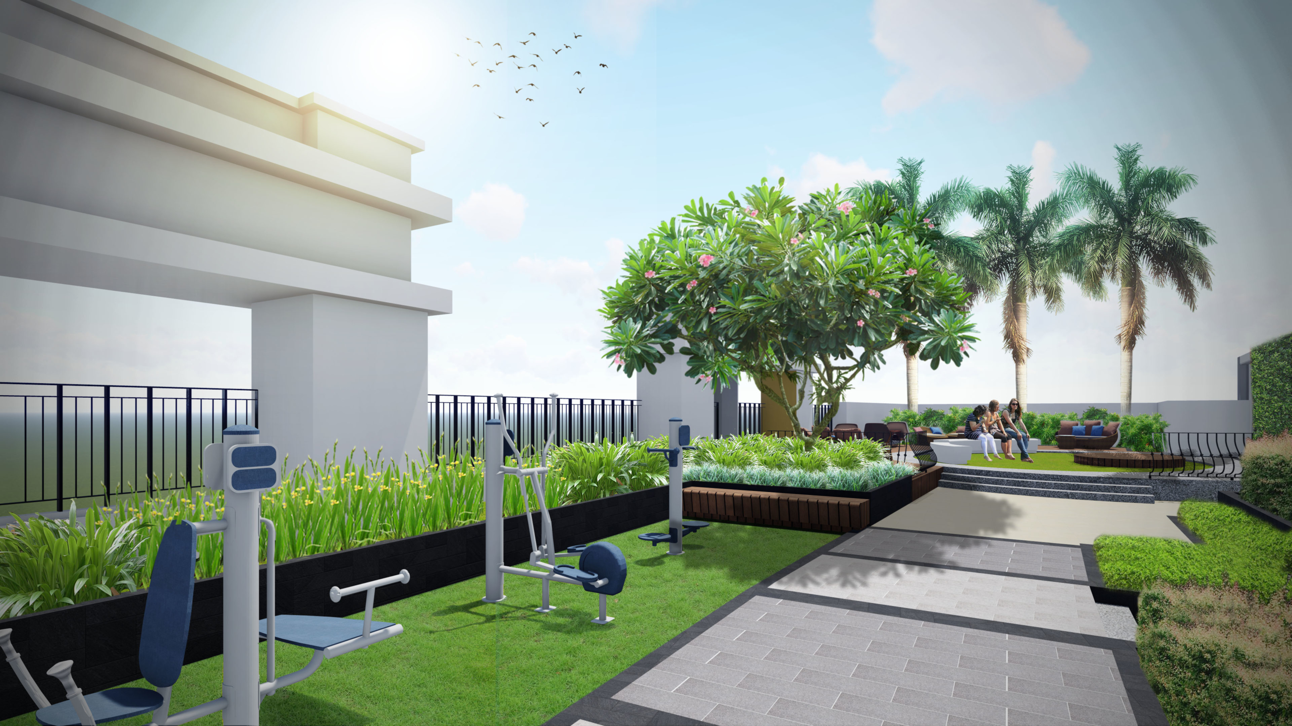Khuôn viên thể dục dự án căn hộ chung cư Saigon Royal Quận 4 Đường Bến Vân Đồn chủ đầu tư Novaland