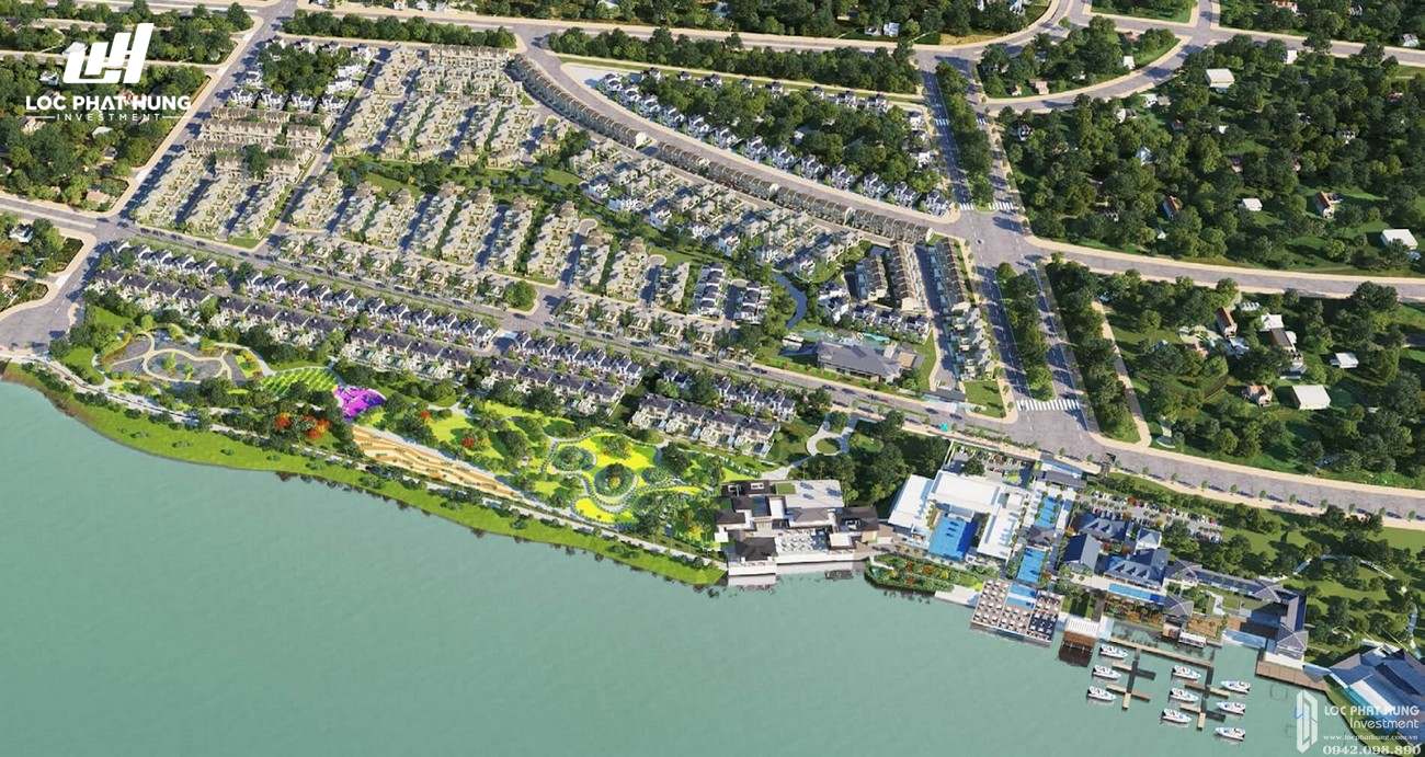 Phối cảnh tổng thể dự án Nhà Phố biệt thự Swan Bay Nhơn Trạch Đường Đại Phước chủ đầu tư CFLD