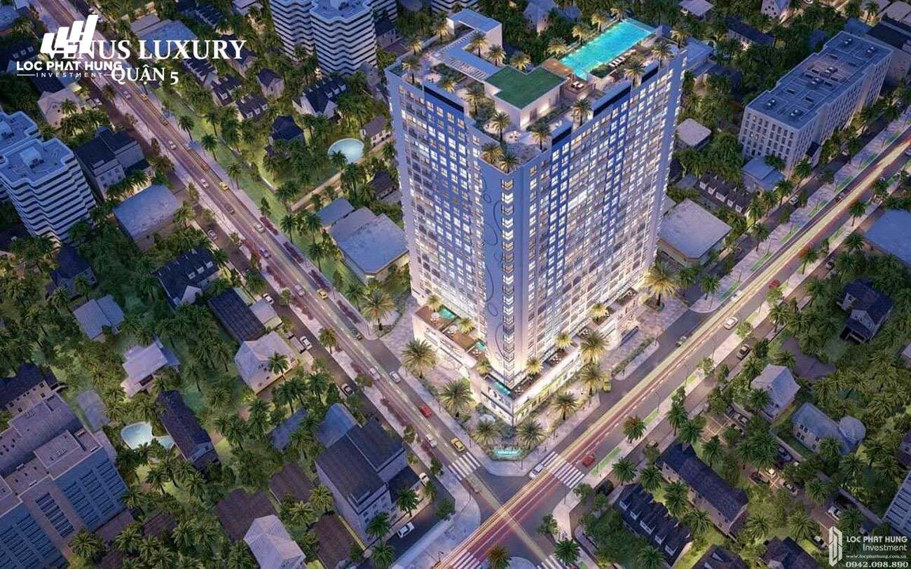 Phối cảnh tổng thể dự án căn hộ chung cư Venus Luxury Quận 5 Số 66 Đường Tân Thành chủ đầu tư Tân Thành