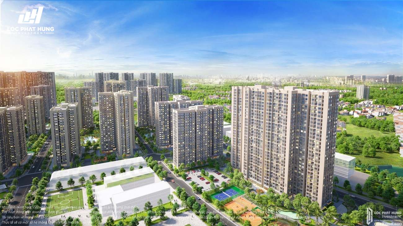 Phối cảnh tổng thể dự án căn hộ chung cư The Origami Quận 9 Đường Nguyễn Xiển chủ đầu tư Vingroup