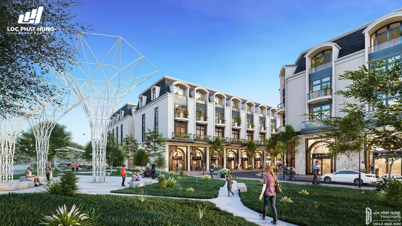 Phối cảnh tổng thể dự án Nhà phố Diamond Central Biên Hòa Đường Võ Thị Sáu chủ đầu tư Gotec Land