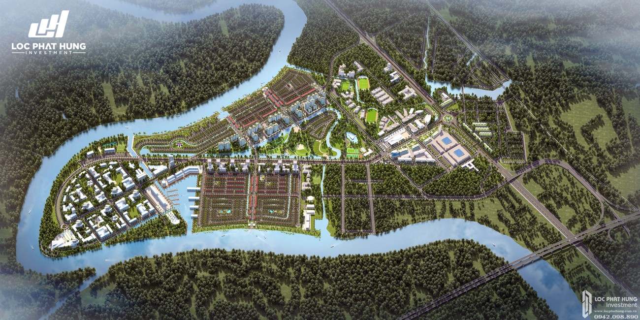 Phối cảnh tổng thể dự án đất nền nhà phố Waterpoint Long An Đường Tỉnh lộ 830 chủ đầu tư Nam Long