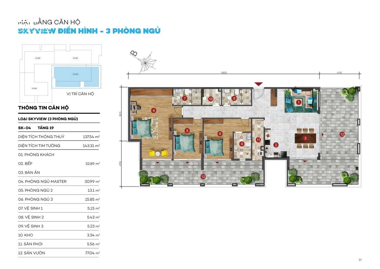 Thiết kế căn hộ Skyview chung cư ST Moritz Thủ Đức Đường Phạm Văn Đồng chủ đầu tư Đất Xanh