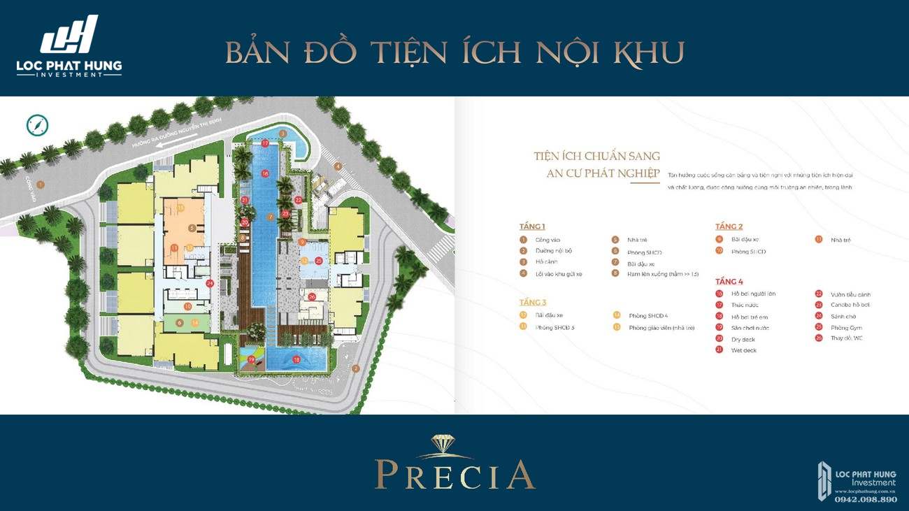 Tiện ích dự án căn hộ chung cư Precia Quận 2 Đường Nguyễn Thị Định chủ đầu tư Minh Thông