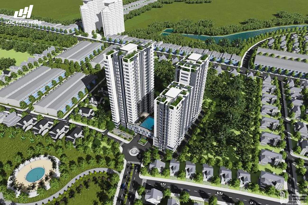 Phối cảnh tổng thể dự án căn hộ chung cư Hưng Phát Silver Star Nhà Bè Đường Nguyễn Hữu Thọ chủ đầu tư Hưng Lộc Phát