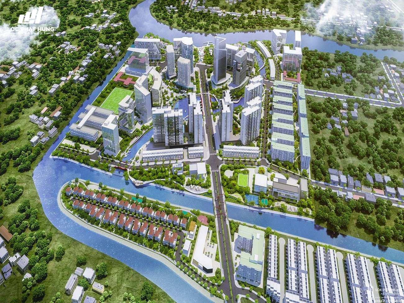 Phối cảnh tổng thể dự án căn hộ chung cư Mizuki Park Bình Chánh Đường Nguyễn Văn Linh chủ đầu tư Nam Long