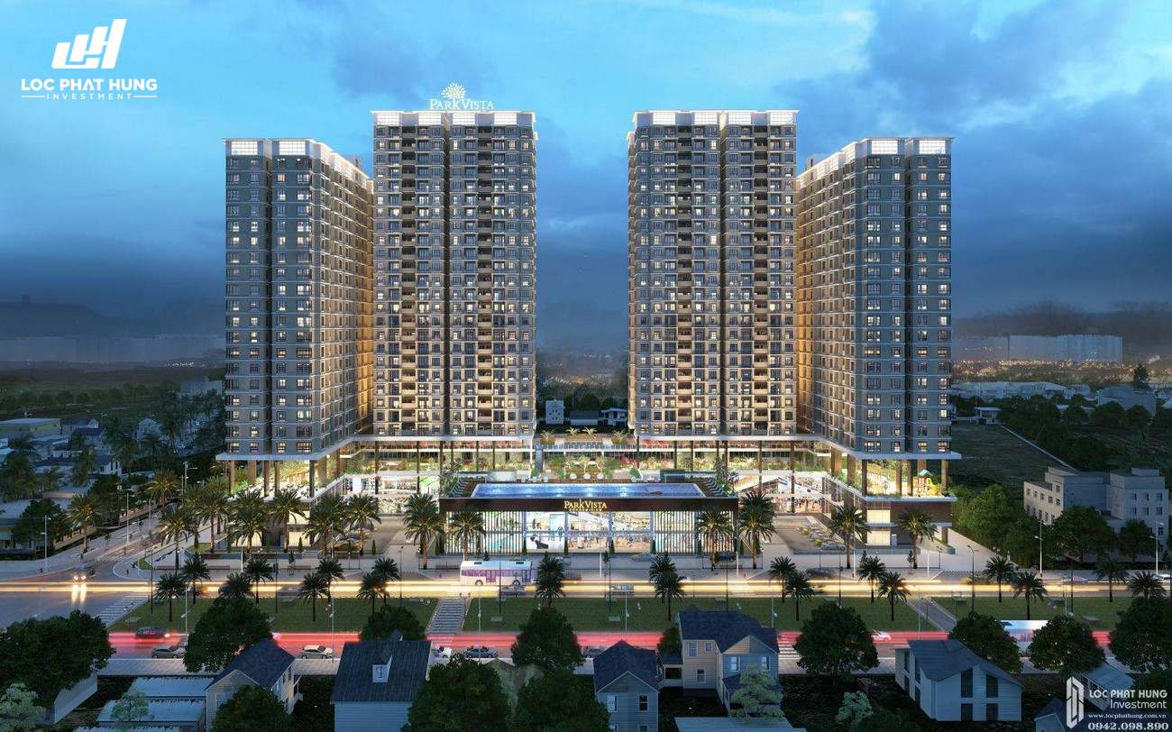 Phối cảnh tổng thể dự án căn hộ chung cư Park Vista Nhà Bè Đường Nguyễn Hữu Thọ chủ đầu tư Đông Mê Kông
