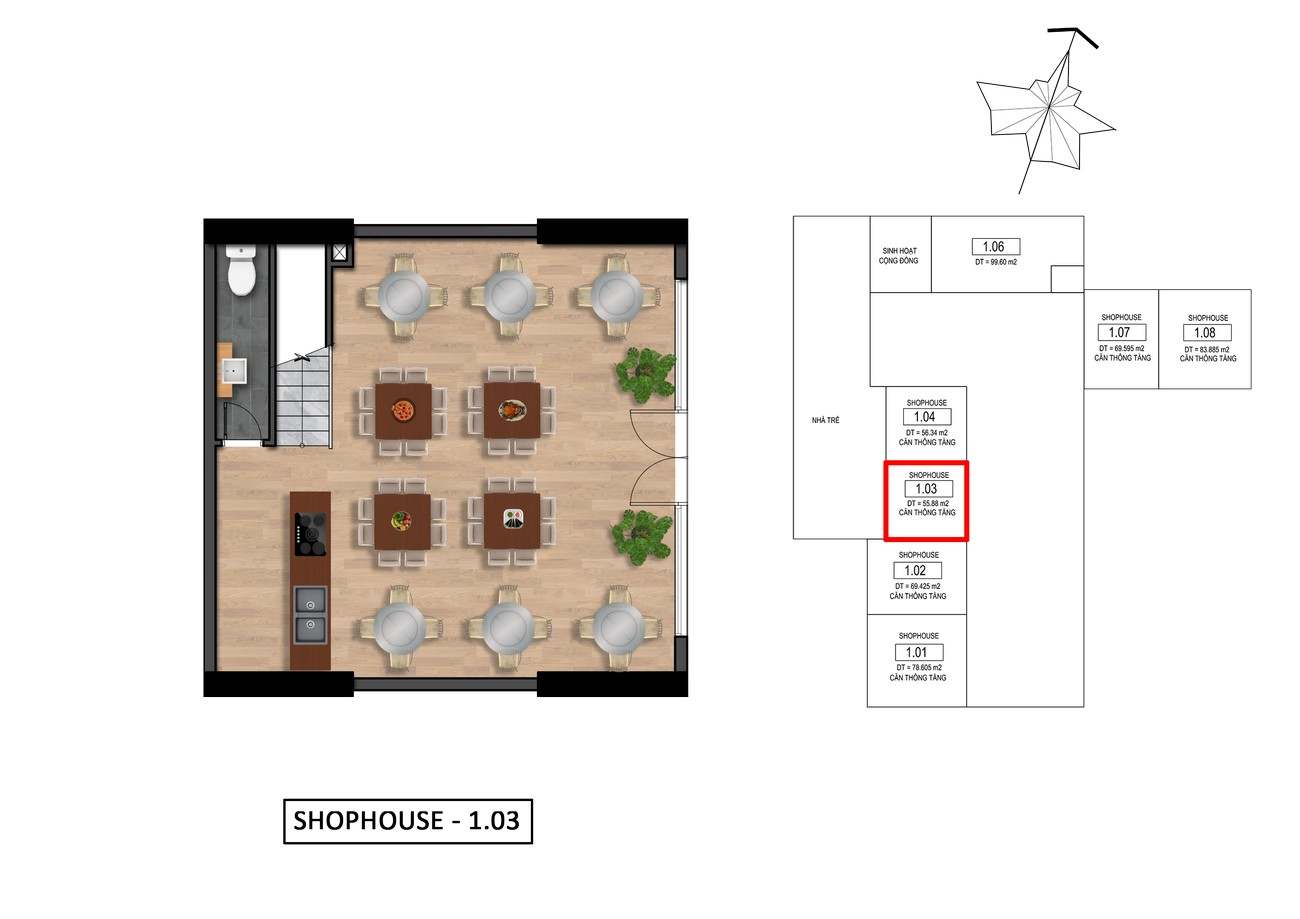 Thiết kế chi tiết Shophouse - 1.03 Goldora Plaza Nhà Bè
