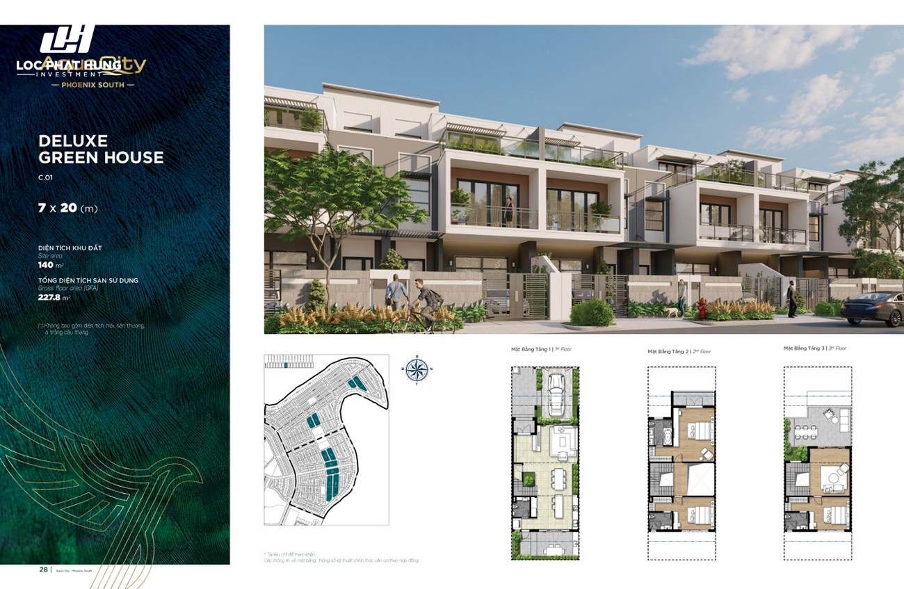 Thiết kế dự án nhà phố Aqua City The Phoenix South Biên Hòa Đồng Nai chủ đầu tư NovaLand