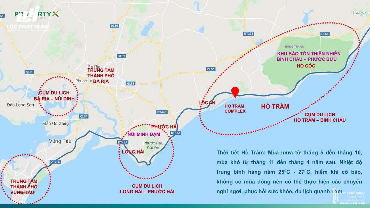 Vị trí địa chỉ dự án căn hộ Hồ Tràm Complex Đường ven biển chủ đầu tư Hưng Thịnh Corp
