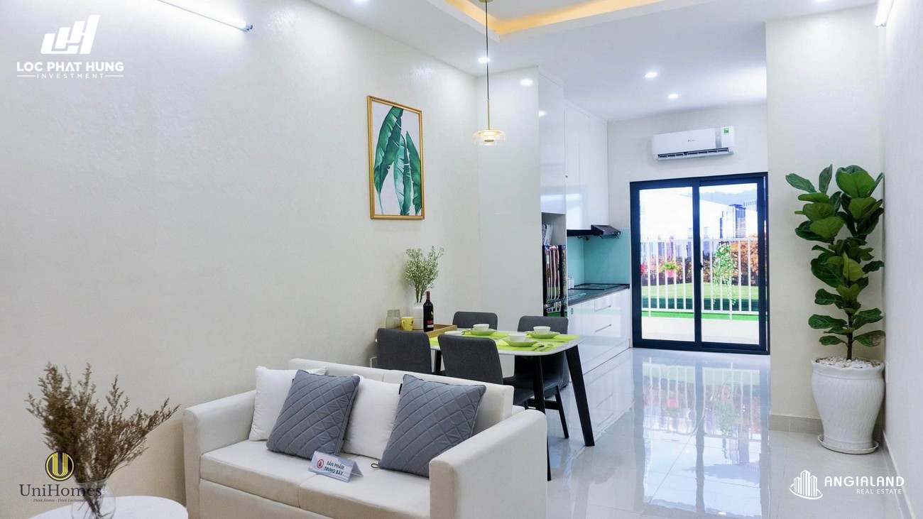 Phòng khách nhà mẫu 59m2 Parkview Apartment Thuận An Bình Dương