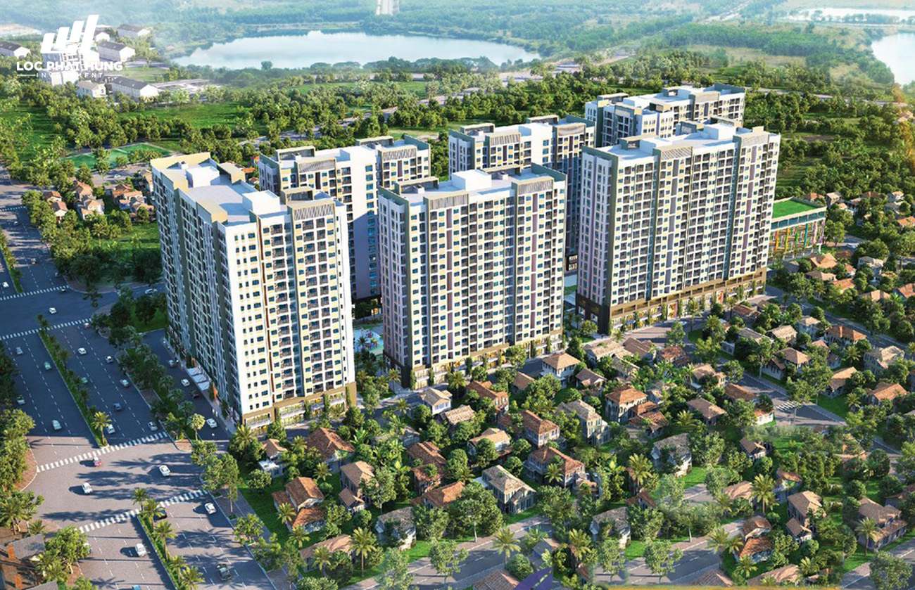 Phối cảnh tổng thể dự án căn hộ chung cư Opal Central park Thuận An chủ đầu tư Đất Xanh Group