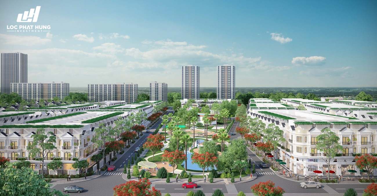 Phối cảnh tổng thể dự án nhà phố Valerich Nhơn Trạch Đồng Nai