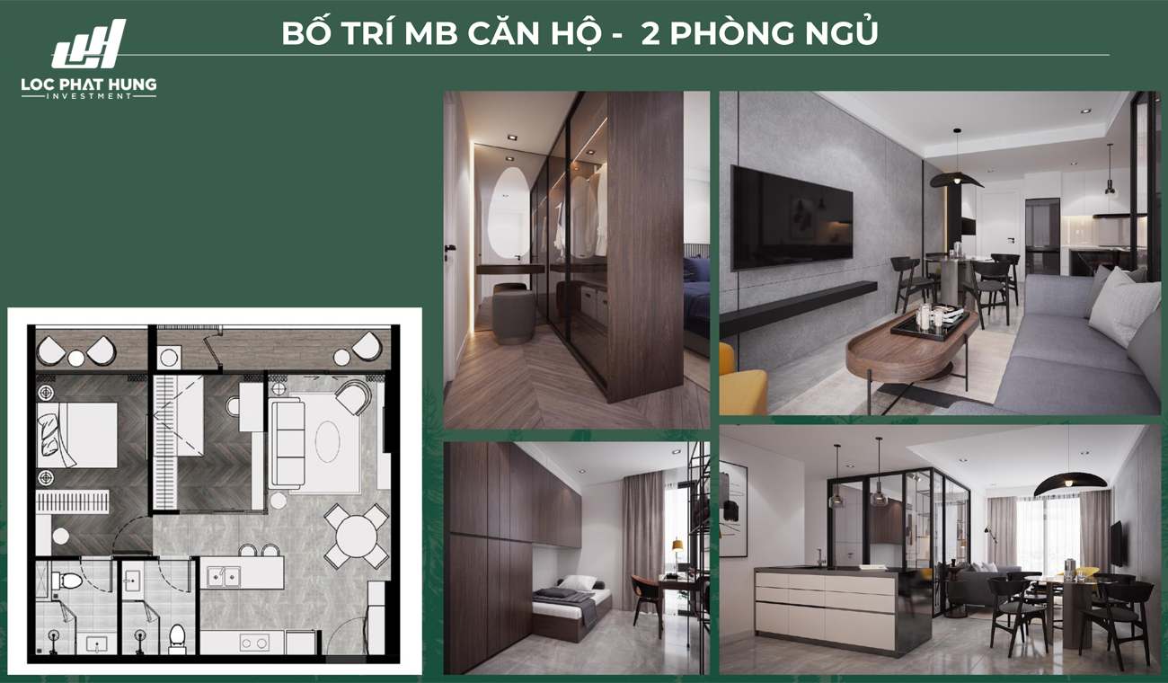 Thiết kế loại 2 phòng ngủ dự án căn hộ chung cư Lavita Thuận An Bình Dương
