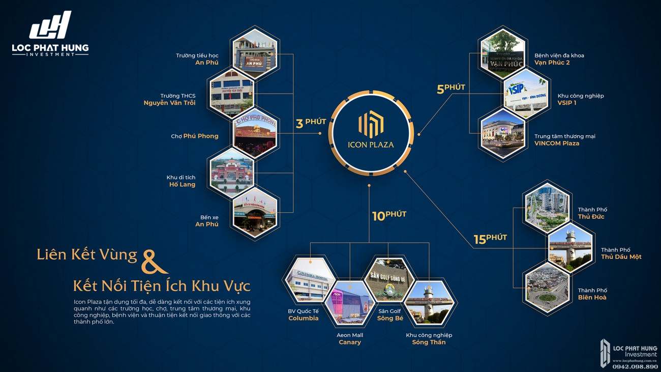 Tiện ích dự án căn hộ chung cư Icon Plaza Thuan An Đường Vòng Xoay An Phú chủ đầu tư Danh Việt Group