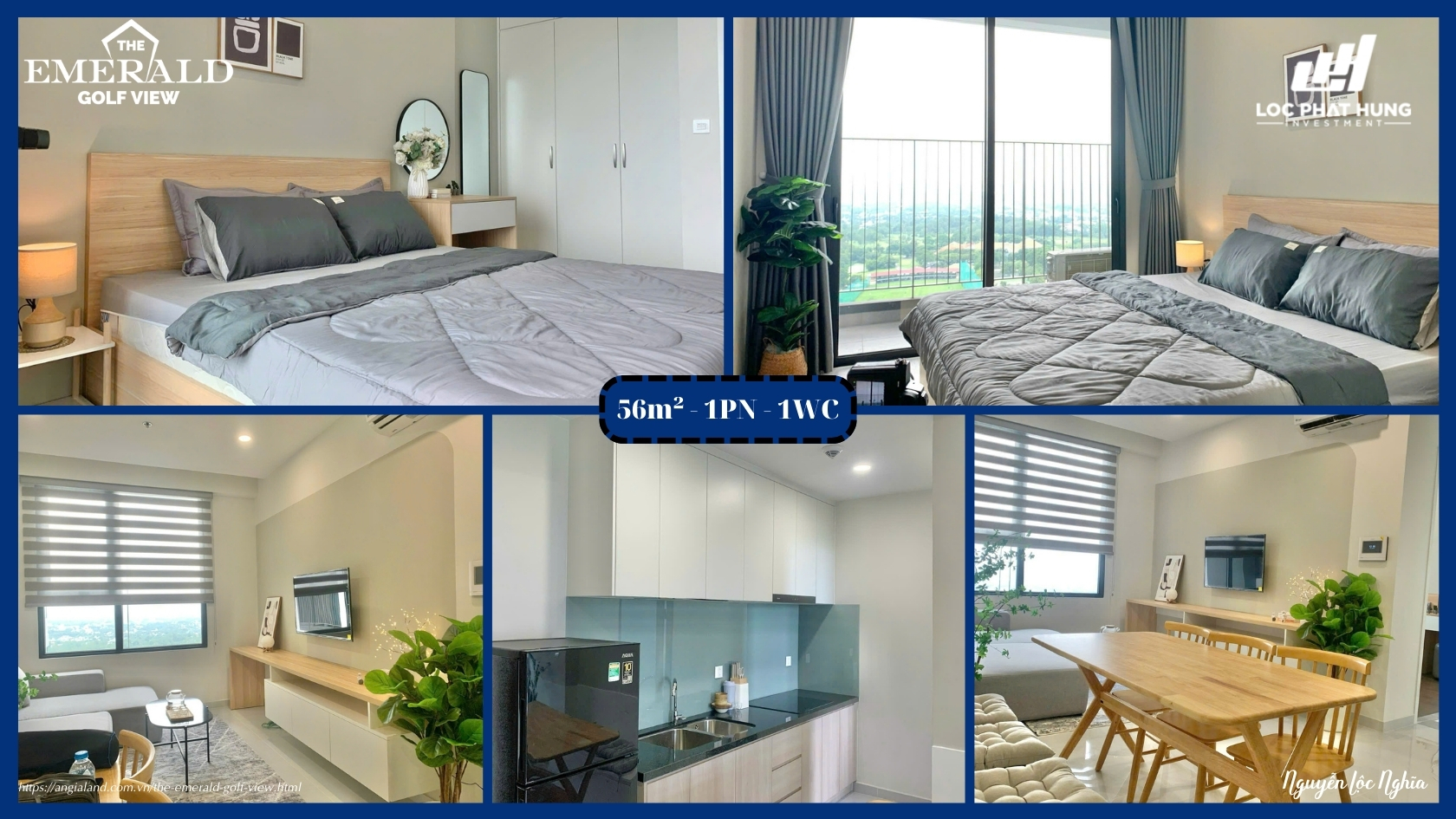 Hình ảnh thực tế căn hộ 56m2-1pn-1wc The Emerald Golf View