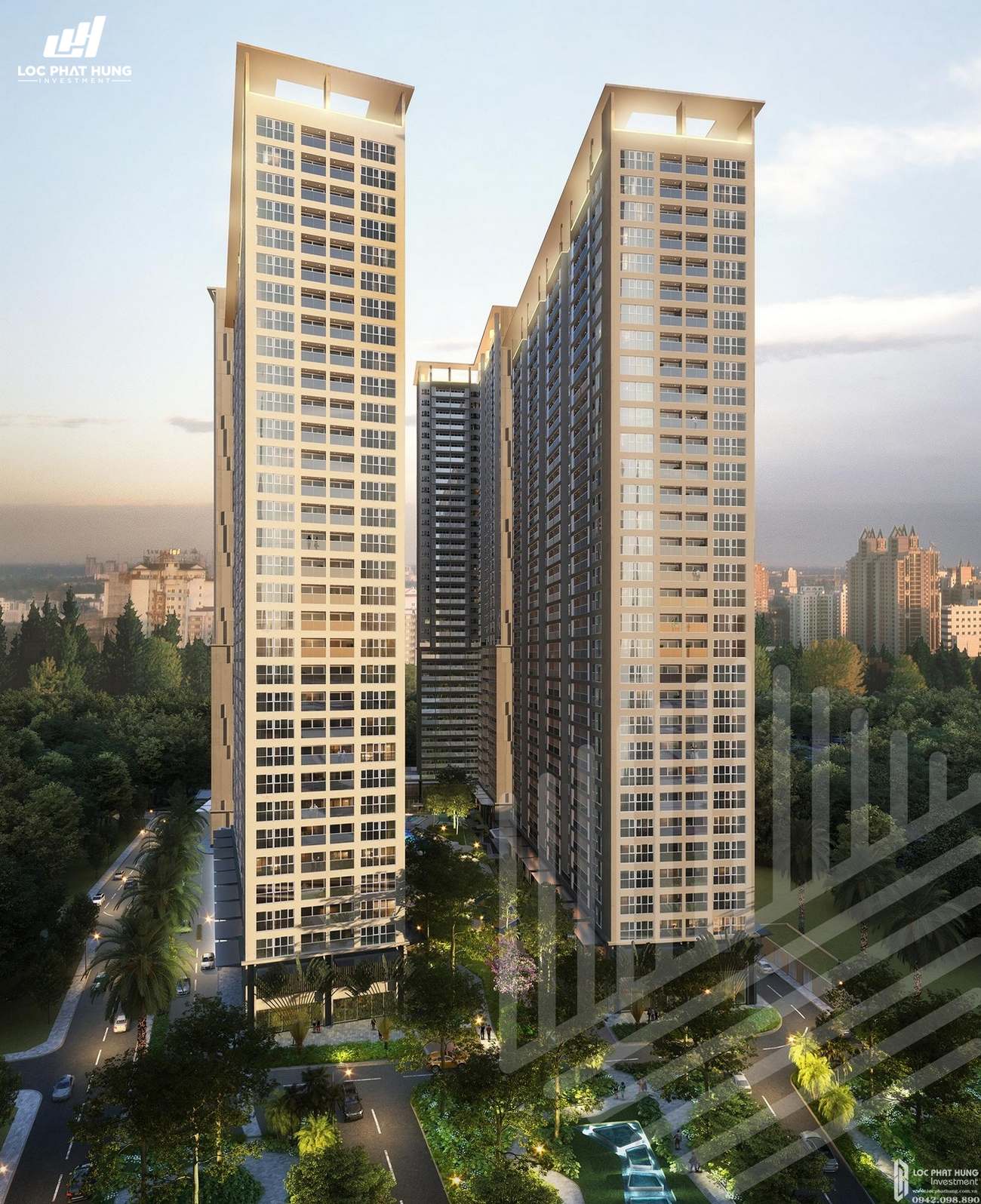 Phối cảnh tổng thể dự án căn hộ chung cư Anderson Park Thuận An Đường Quốc lộ 13 chủ đầu tư Quốc Cường Gia Lai