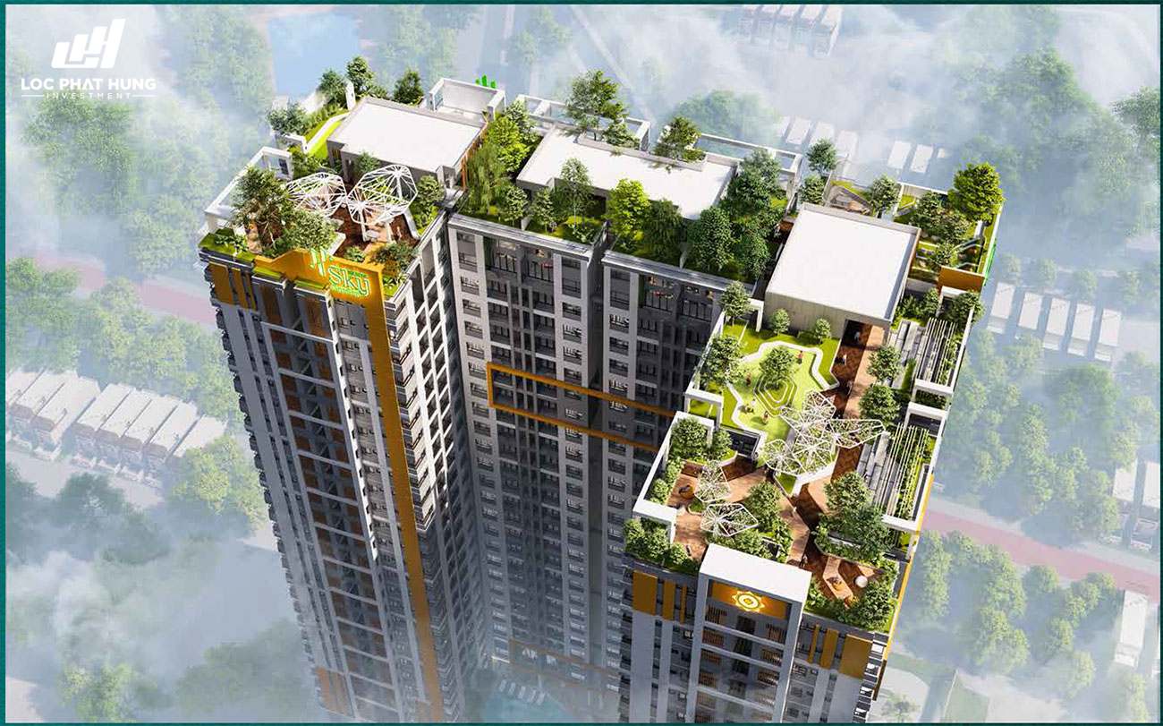 Hinh anh 3D tầng thượng dự án Phú Đông Sky Garden Bình Dương.
