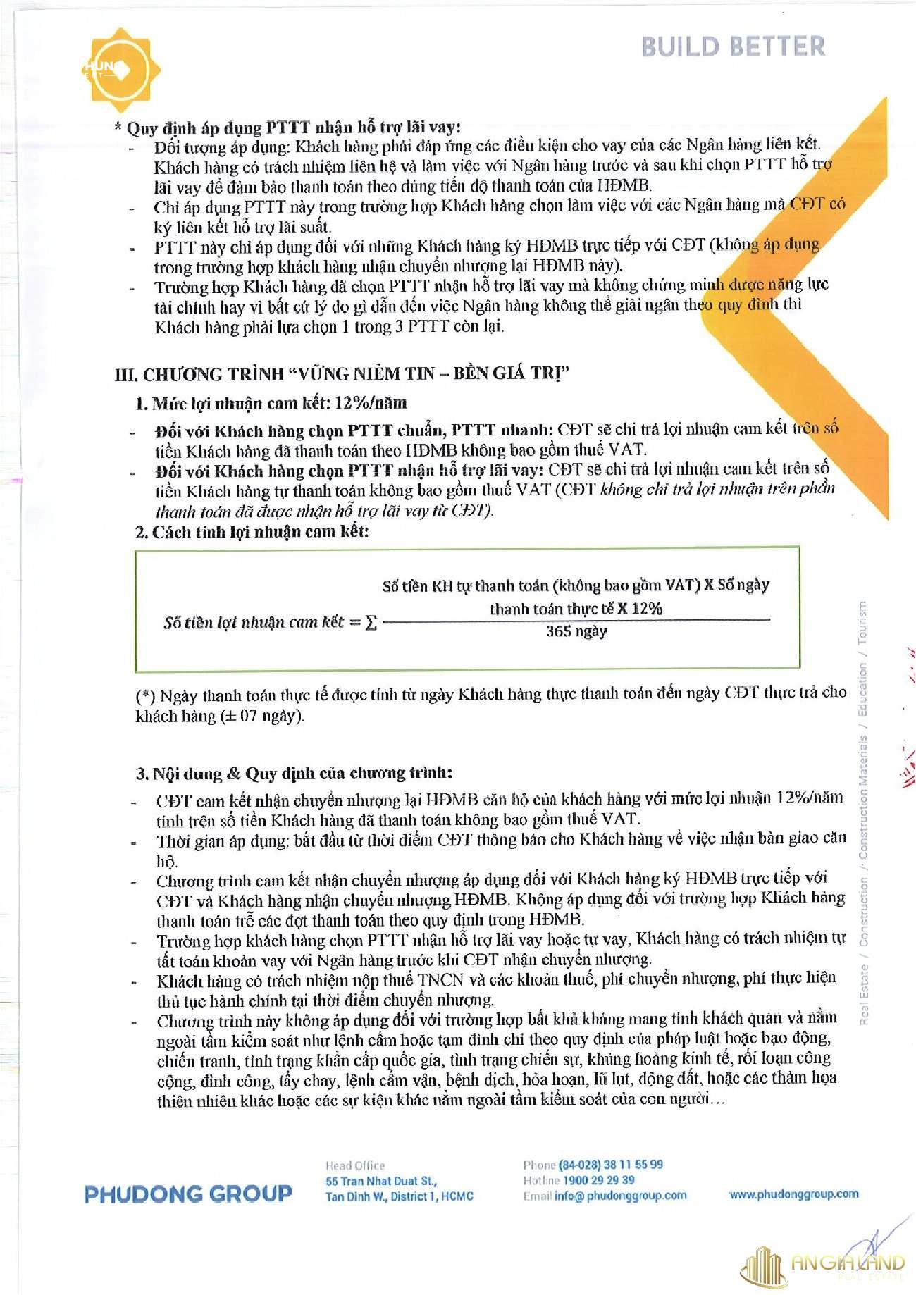 Phương thức thanh toán hỗ trợ lãi vay dự án Phú Đông Sky Garden