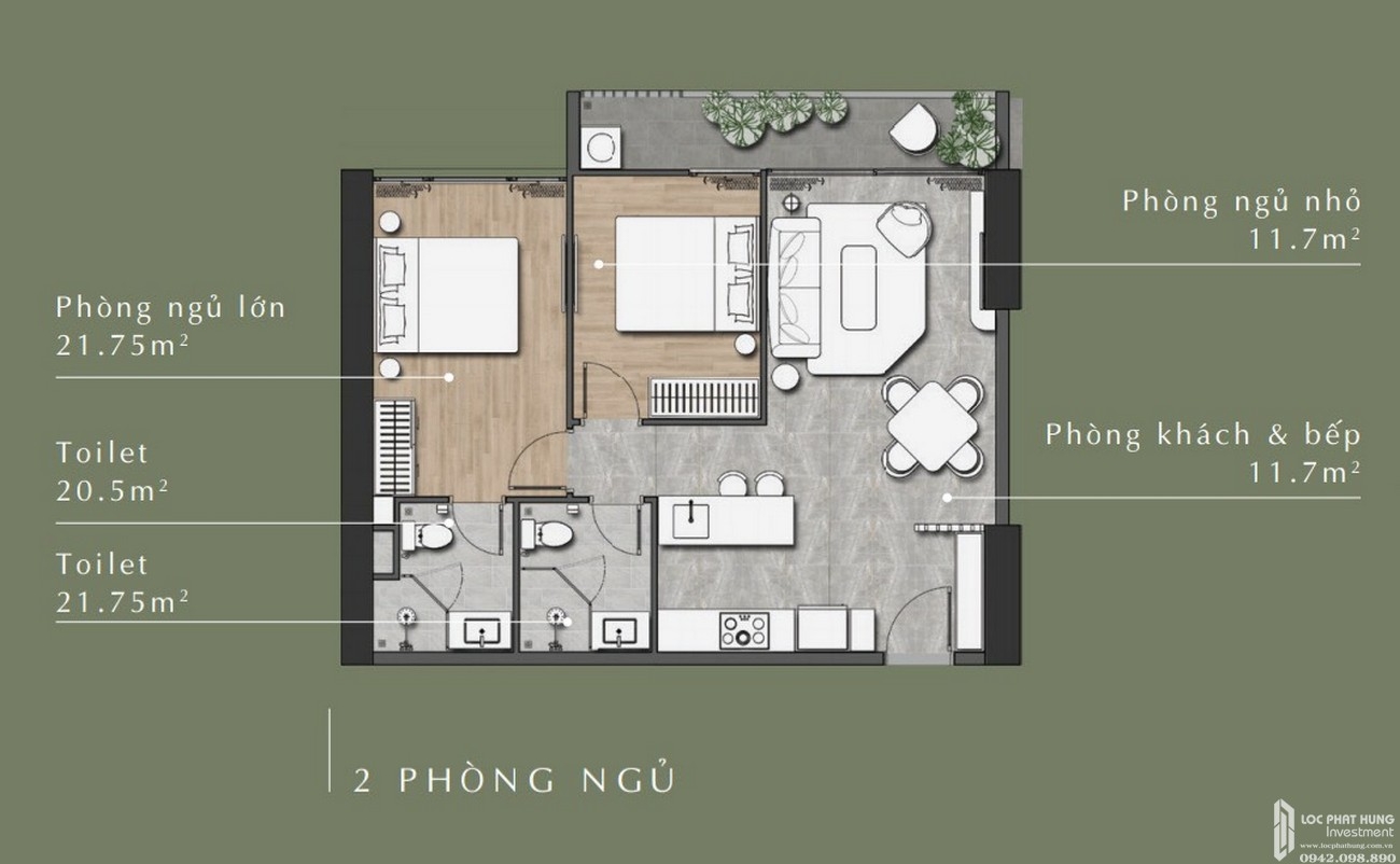 Thiết kế chi tiết căn hộ Lavita Thuận An 1 – 2 – 3 phòng ngủ