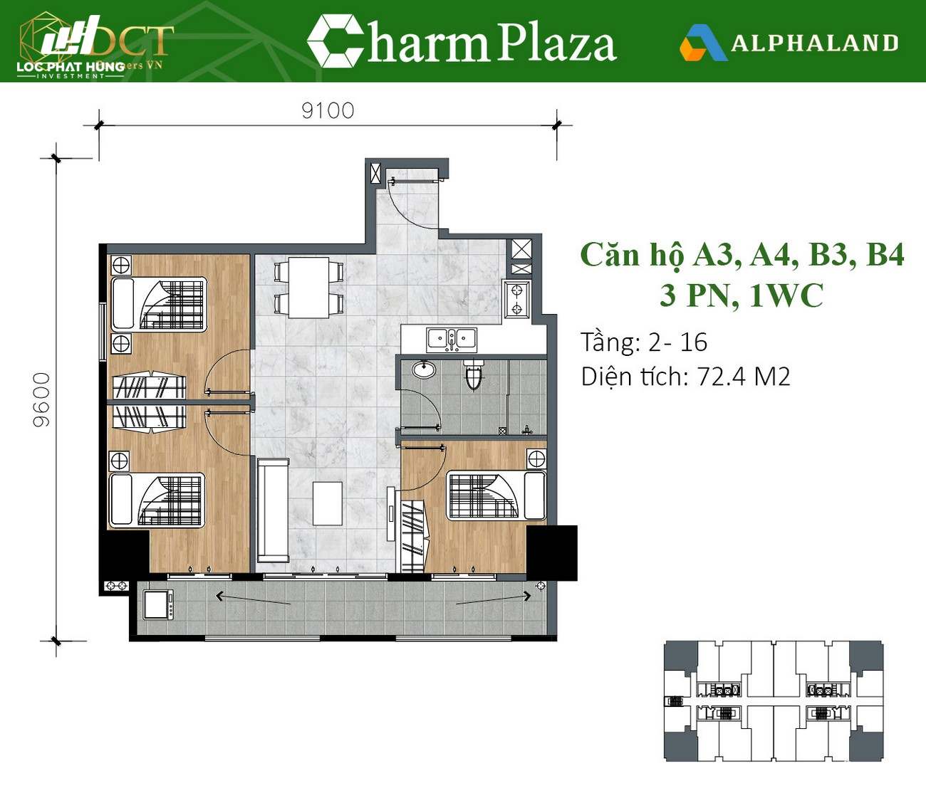 Thiết kế dự án căn hộ chung cư Charm Plaza Dĩ An Đường ĐT743B chủ đầu tư DCT GROUP