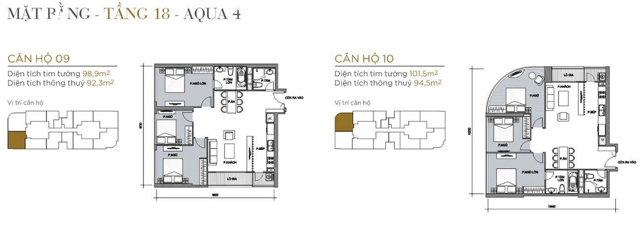 Thiết kế căn hộ tầng điển hình The Aqua 4 Vinhomes Golden River Quận 1 Đường Nguyễn Hữu Cảnh chủ đầu tư Vingroup