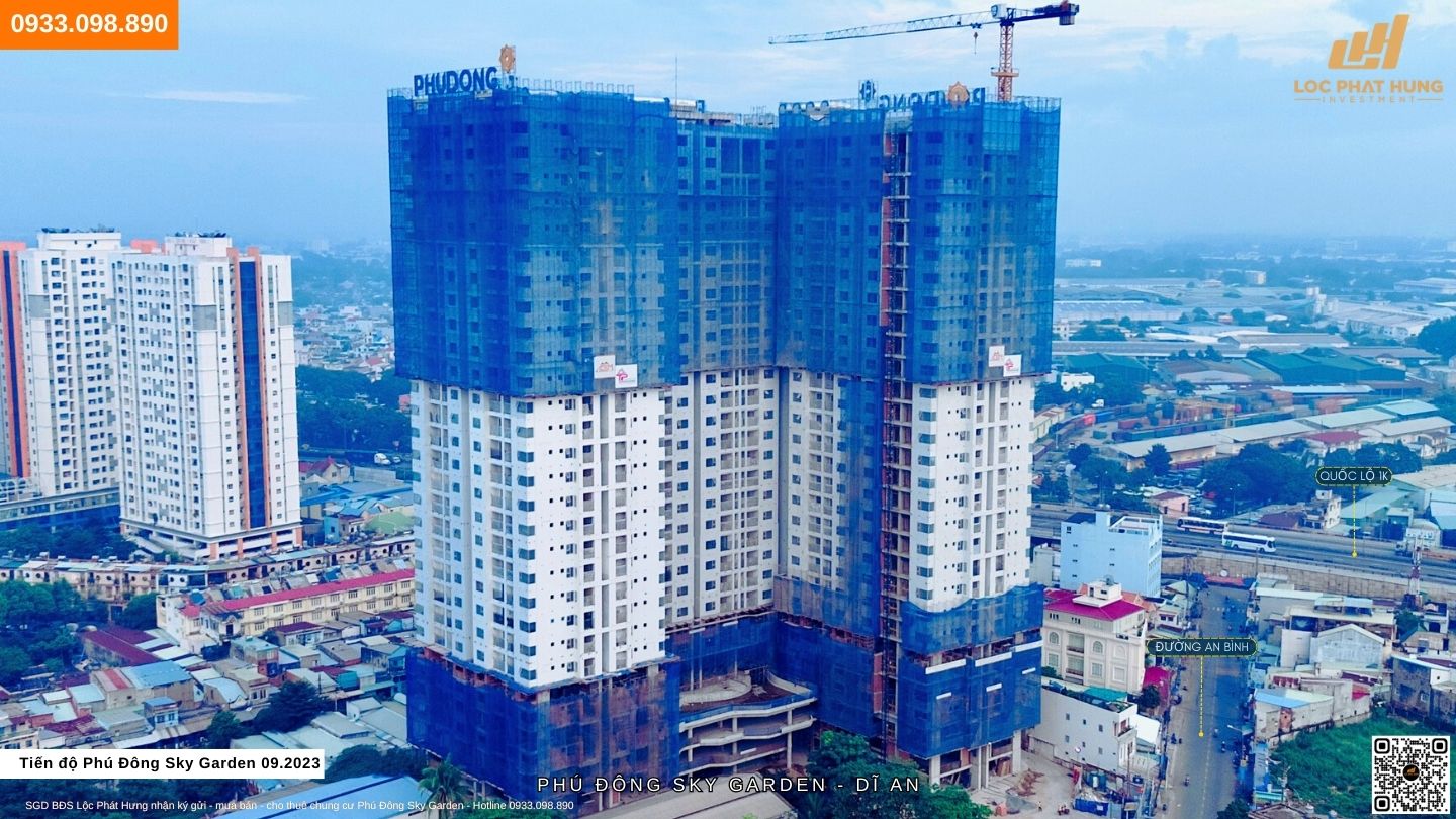 Tiến độ xây dựng chung cư Phú Đông Sky Garden 09.2023