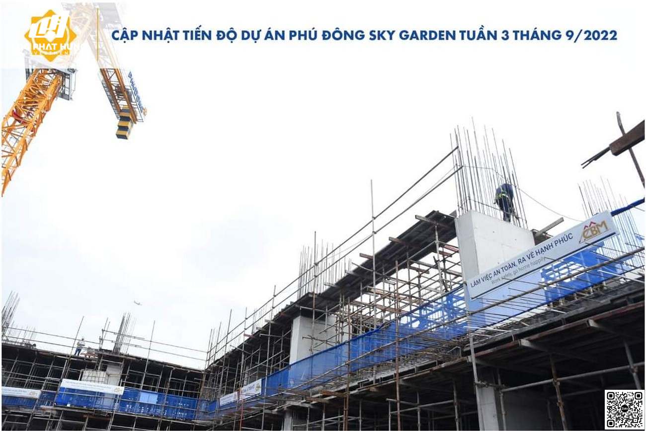 Tiến độ xây dựng mới nhất tuần 3 tháng 09/2022 dự án Phú Đông Sky Garden Dĩ An.