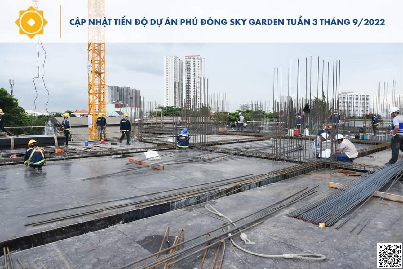 Tiến độ xây dựng mới nhất tuần 3 tháng 09/2022 dự án Phú Đông Sky Garden Dĩ An.