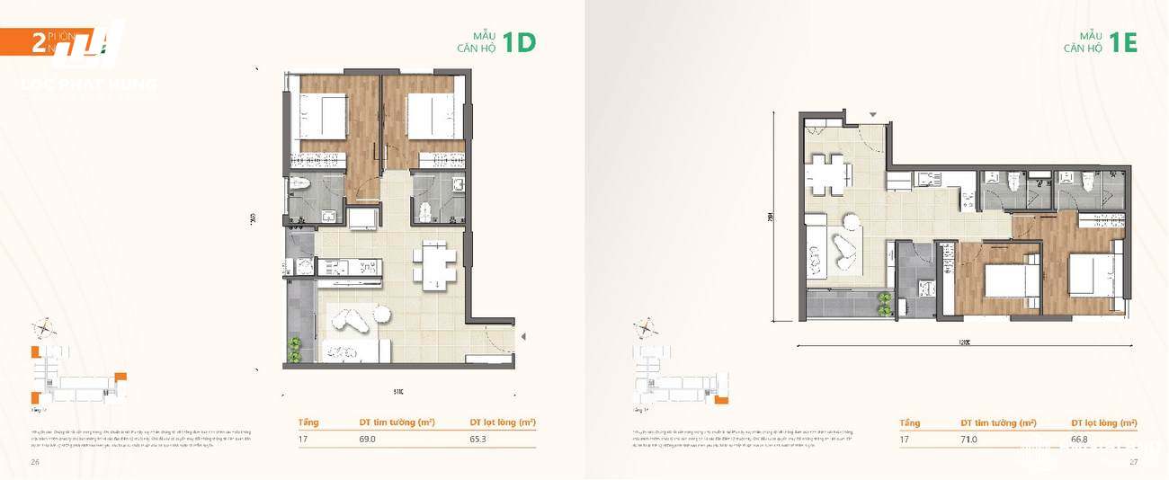 Thiết kế chi tiết căn hộ chung cư Ricca Quận 9 - Loại 2 phòng ngủ
