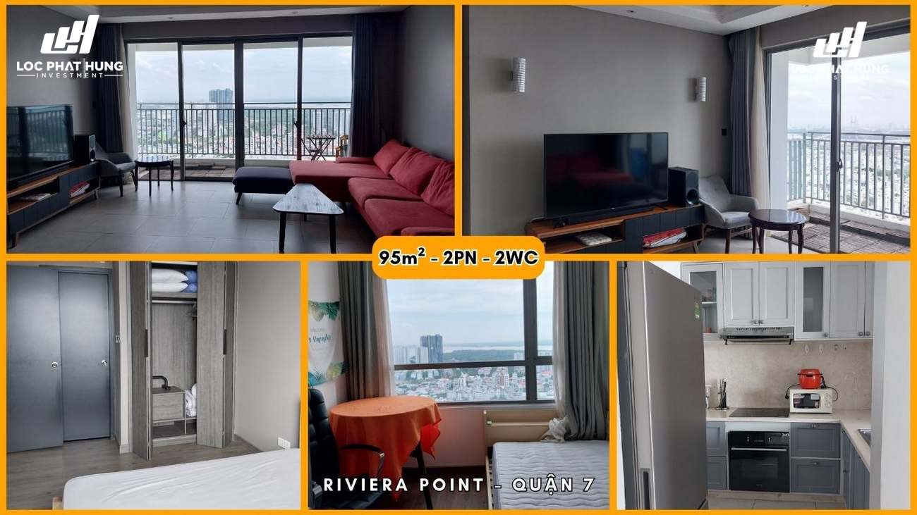 Cho thuê căn hộ thực tế 2PN diện tích 95m2 dự án Riviera Point Quận 7