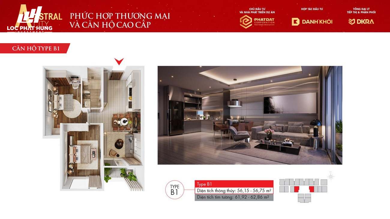 Thiết kế chi tiết căn hộ Astral City Thuận An Đường Quốc lộ 13 chủ đầu tư Phát Đạt Group