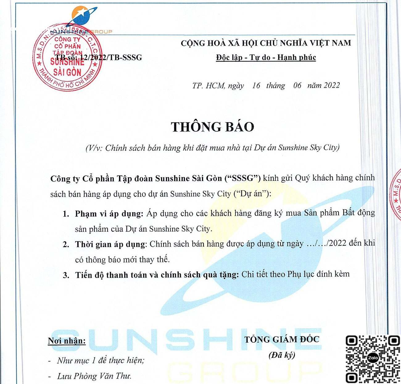 Phương thức thanh toán mới nhất dự án Sunshine Sky City Quận 7.