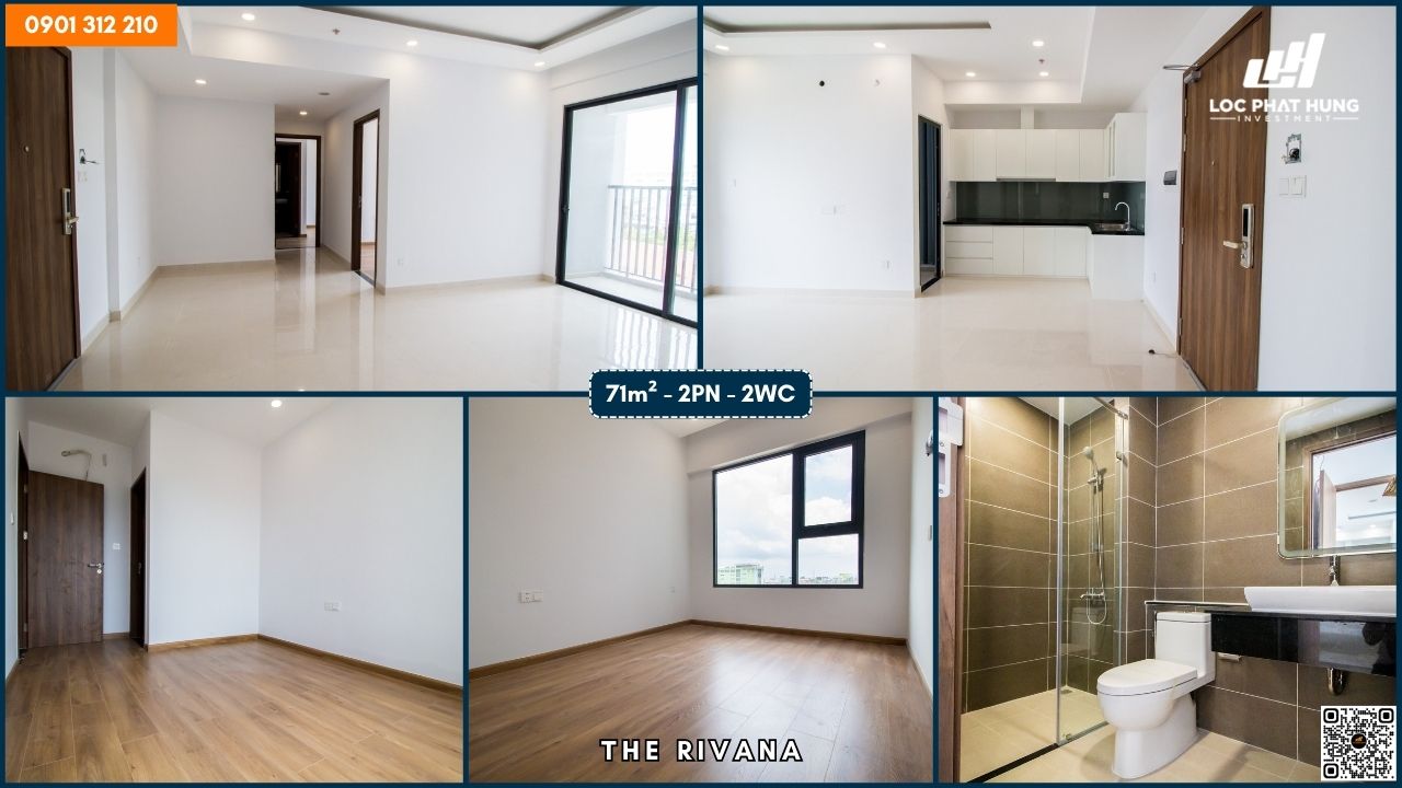 Hình ảnh thực tế căn hộ 2PN, 2WC diện tích 71m2 dự án Rivana Thuận An, Bình Dương