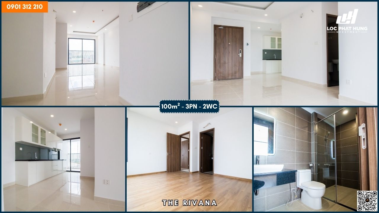 Hình ảnh thực tế căn hộ 3PN, 2WC diện tích 100m2 dự án Rivana Thuận An, Bình Dương