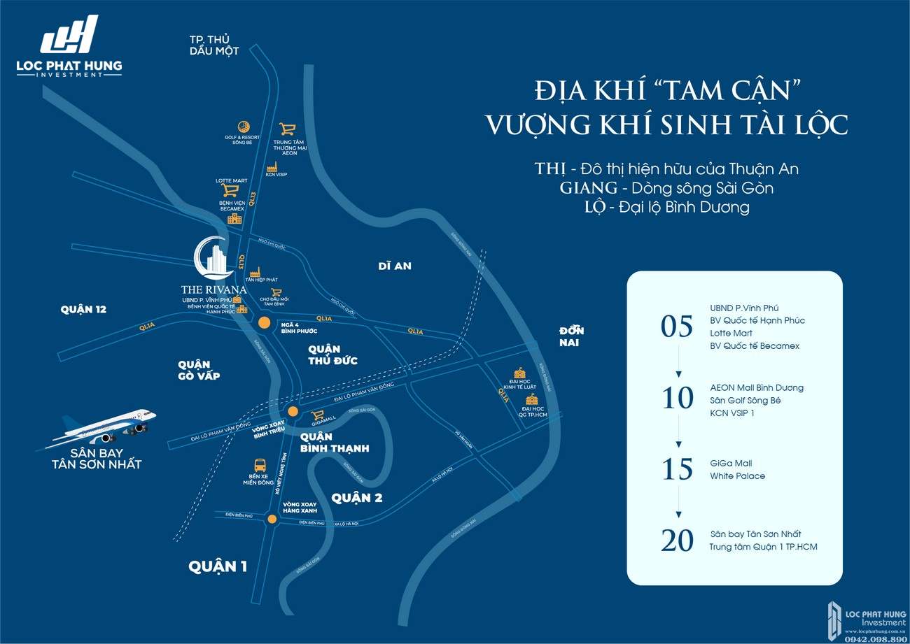 Vị trí địa chỉ dự án căn hộ chung cư Rivana Thuận An Đường Quốc lộ 13 chủ đầu tư Đạt Phước