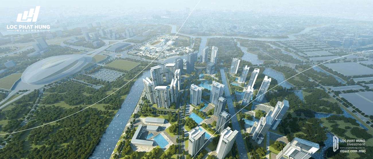 Phối cảnh tổng thể dự án căn hộ chung cư Saigon Sports City Quận 2 Đường An Phú chủ đầu tư Keppel Land