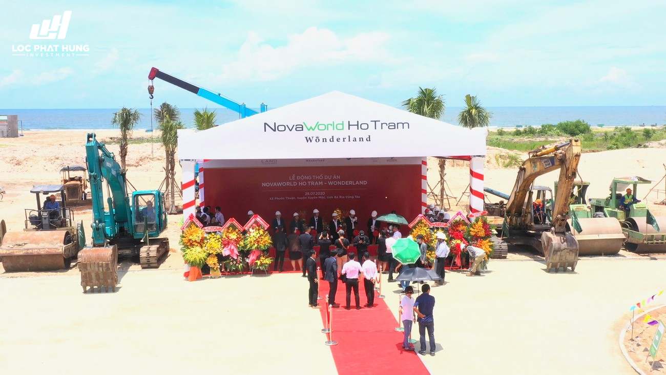 Tiến độ dự án nhà phố Novaworld Hồ Tràm Wonderland Xuyên Mộc Đường Phước Thuận chủ đầu tư Novaland