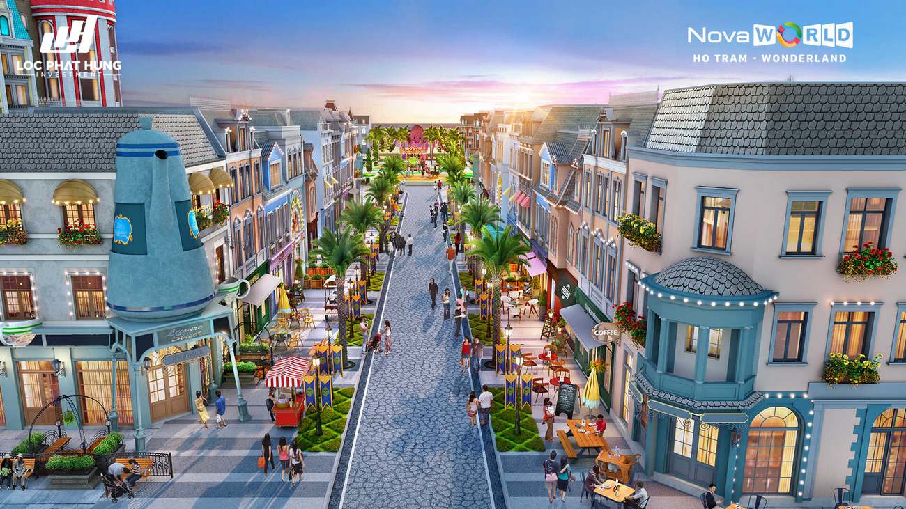 Phối cảnh tổng thể dự án nhà phố Novaworld Hồ Tràm Wonderland Xuyên Mộc Đường Phước Thuận chủ đầu tư Novaland