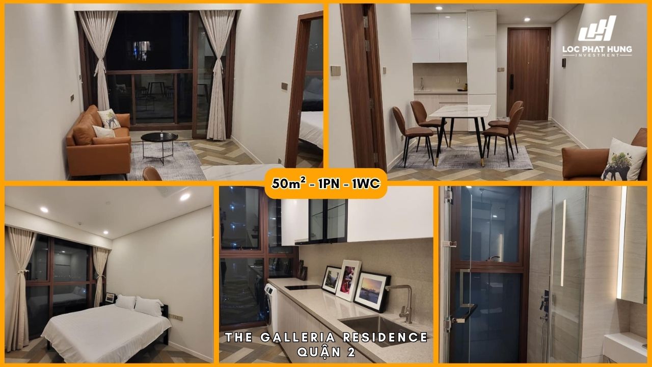Hình ảnh thực tế căn hộ 1PN - 1WC diện tích 50m2 dự án chung cư The Galleria Residence Quận 2