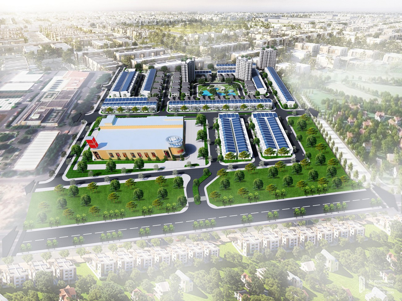 Phối cảnh tổng thể dự án căn hộ chung cư The Seasons Apartment Thuận An Đường QL13 chủ đầu tư An Huy Construction