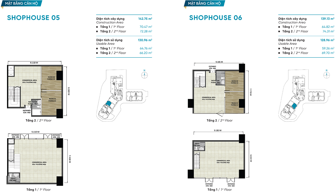 Thiết kế chi tiết căn hộ Shophouse D Homme Quận 6